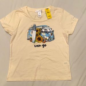 NWT Tillys White Fawn girls graphic tee size L